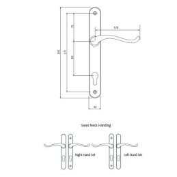 Klamka Balmoral Sprung Swan złota wkładka 92mm Prawa