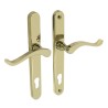 Klamka Balmoral Sprung Swan złota wkładka 92mm Prawa