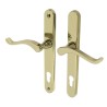 Klamka Balmoral Sprung Swan złota wkładka 92mm Lewa