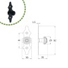 Gałka z szyldem czarna 92x30x1,5mm mod.101
