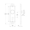 Gałka z szyldem mosiężna na klucz 125x34mm mod. 25