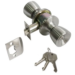 Gałka z zamkiem do drzwi wejściowych mod.600 chrom mat