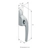Klamka okienna z kluczykiem prawa t.7x40mm biała półmat mod. Select Compact