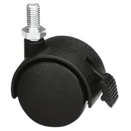 Kółko nylonowe wkręcane 60mm hamulec gwint M10 czarne mod. 1505