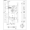 Zamek drzwiowy na klucz 90/40 niklowany F22x238mm prost. mod. PATENT