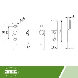 Zamknięcie okna 80mm INOX blokada furtki AMIG mod. 1