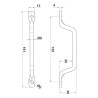 Uchwyt meblowy stalowy, czarny 140mm mod. 59