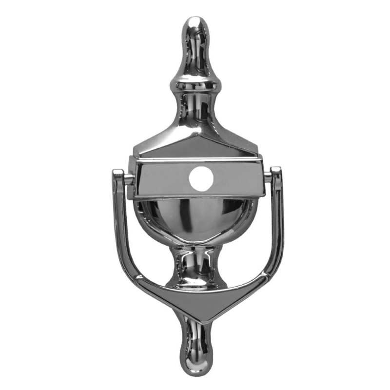 Kołatka Victorian DUŻA 193x88mm chrom połysk z otworem na wizjer