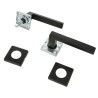 Klamki czarne INOX rozeta kwadrat 54x54mm mod. 8RX AMIG