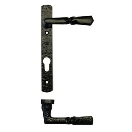 Klamka wąska do zamka wielopunktowego 92mm czarna