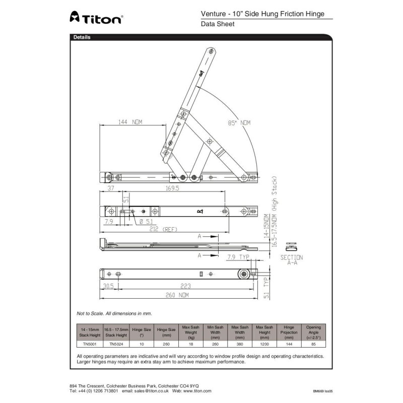 10" Side hung pair 16-17 mm High Stack