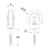 Bloczek do linek wkręt 40mm metalowe kółko 39mm mod.303