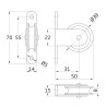 Bloczek do linek na płytce, metalowe kółko 38mm mod.8