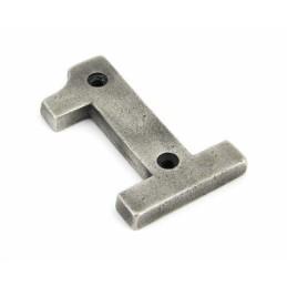 Cyfra 1 anytczna cyna 78x8mm przykręcana