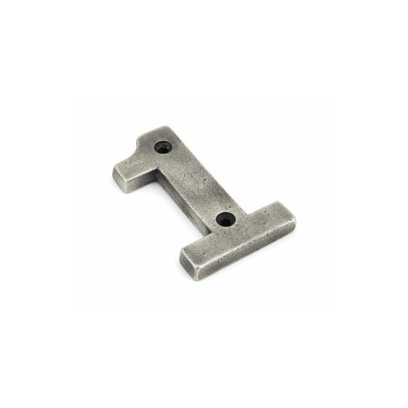 Cyfra 1 anytczna cyna 78x8mm przykręcana