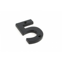 Cyfra 5 czarna 78mm przykręcana