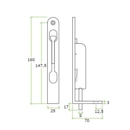 Zasuwa czołowa Kantrygiel IPA 23321_25x160mm mosiężny