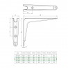 Wspornik półki stalowy czarny 250x200mm mod. 6