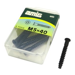 Wkręty meblowe 5x40 czarne 6szt. konfirmat