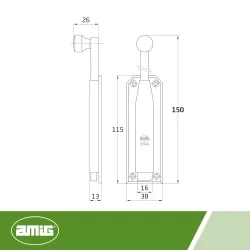 Zasuwa drzwiowa rygiel 150mm czarny mod. 310