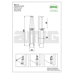 Stopka przytrzymująca drzwi 120x25mm złota mod. 10 przytrzymywacz
