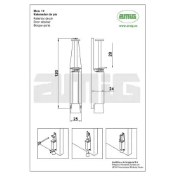 Stopka przytrzymująca drzwi 120x25mm nikiel szczotkowany mod. 10 DIS przytrzymywacz