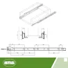 Prowadnice rolkowe 550x37mm białe mod. 22
