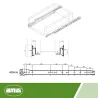 Prowadnice rolkowe 400x37mm brązowe mod. 16