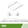 Prowadnice rolkowe 500x37mm czarne mod. 20