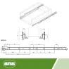 Prowadnice rolkowe 600x37mm srebrne mod. 24