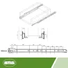 Prowadnice rolkowe 450x37mm srebrne mod. 18