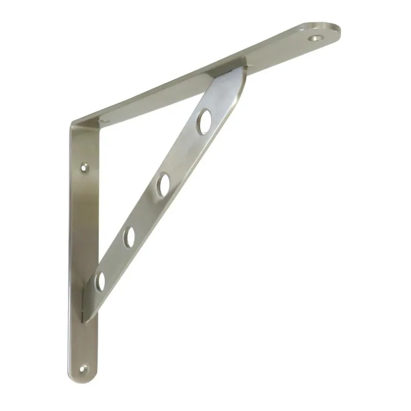 Wspornik półki wzmocniony stal nikiel satyna 300x240mm mod. 25