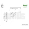 Wspornik półki wzmocniony stal nikiel satyna 300x240mm mod. 25