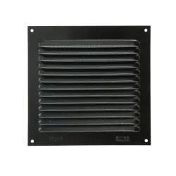Kratka wentylacyjna czarna 150x150mm z siatką przykręcana mod. 3