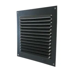 Kratka wentylacyjna czarna 150x150mm z siatką przykręcana mod. 3