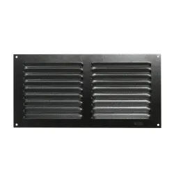 Kratka wentylacyjna czarna 150x300mm z siatką przykręcana mod. 3