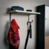Wspornik półki z wieszakiem stalowy czarny loft 180x145mm mod. 3006