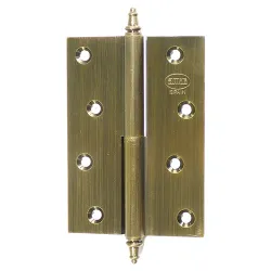 Zawias do drzwi 100x70mm mosiądz złoto antyczne rozłączny LEWY (pl) mod. 1007