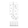 Zawias do drzwi 120x80mm mosiądz chrom mat rozłączny LEWY (pl) mod. 1007