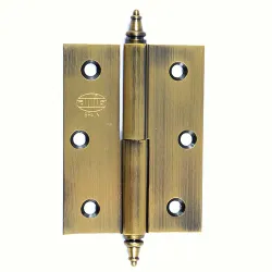 Zawias do drzwi 80x60mm mosiądz złoto antyczne rozłączny PRAWY (pl) mod. 1007