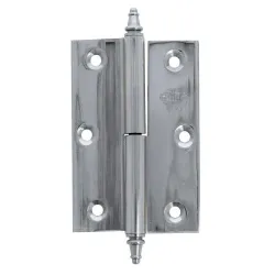 Zawias do drzwi 90x60mm mosiądz chrom połysk rozłączny LEWY (pl) mod. 1007