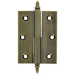 Zawias do drzwi 90x60mm mosiądz złoto antyczne rozłączny LEWY (pl) mod. 1007