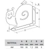 Wspornik półki dziecięcy stalowy niebieski 205x168mm MOLLY 20 2szt.