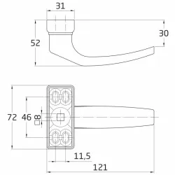 Klamka Delta aluminiowa biała