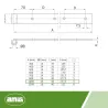 Zawias pasowy 4300-1000 prosty czarny
