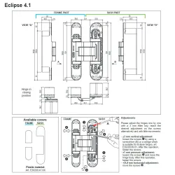 Zawias drzwiowy ukryty ECLIPSE 4.1 niklowany