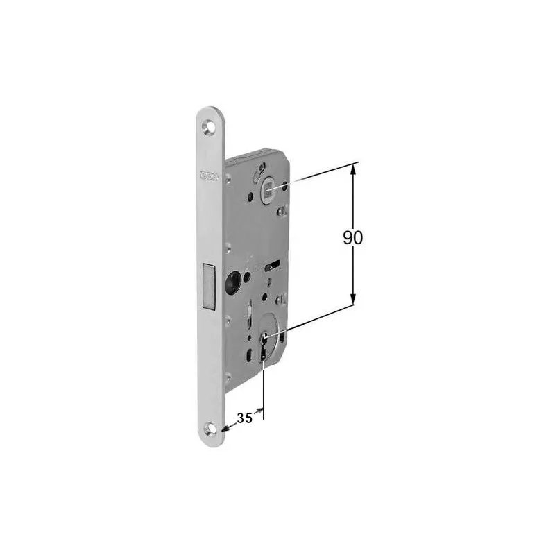 Zamek magnetyczny na klucz 90/35 chrom mat F18 POLARIS 2XT