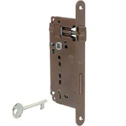 Zamek drzwiowy na klucz 90/50 brązowy F22 PATENT GRANDE