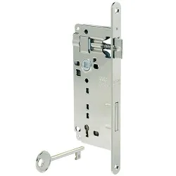 Zamek drzwiowy na klucz 90/50 niklowany F18 PATENT GRANDE