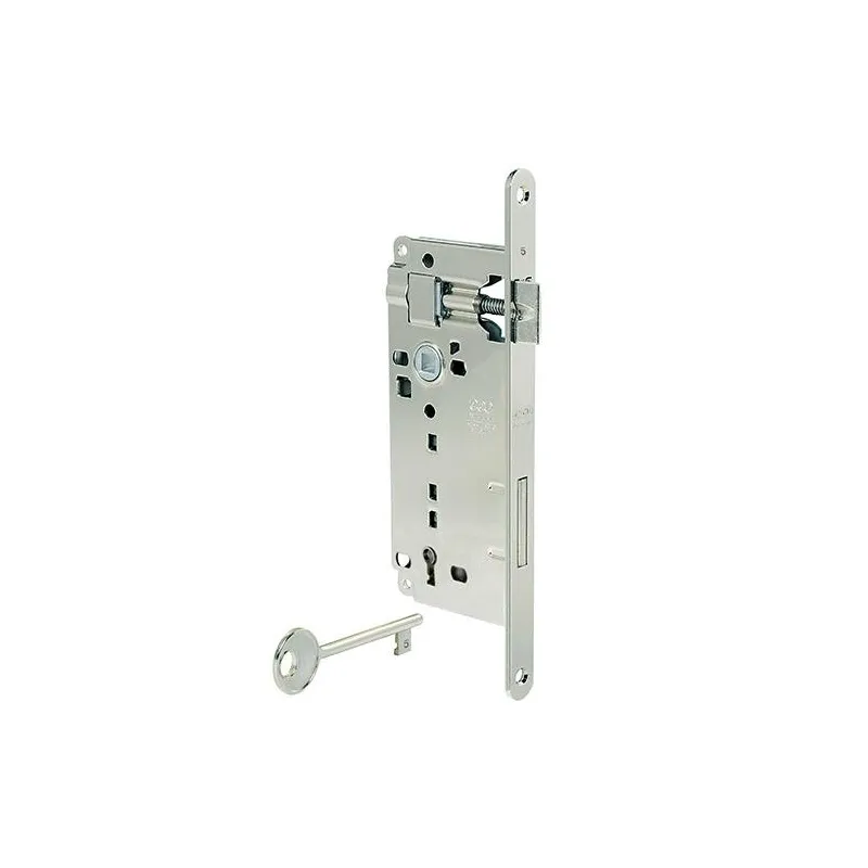 Zamek drzwiowy na klucz 90/50 niklowany F18 PATENT GRANDE